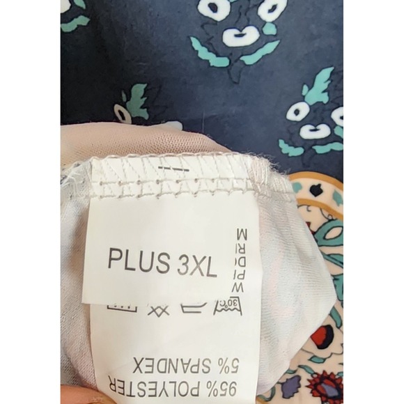 Sun Dress Womens 3XL Floral Sleeveless Pull On Polyester Scoop Neck Pockets - Picture 3 of 6